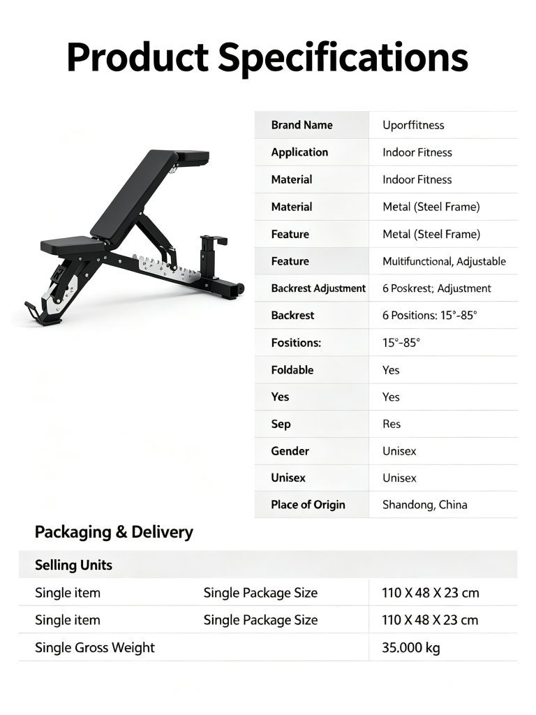 R003 High Quality Factory Adjustable Flat Incline Decline Gym Equipment Multi-Bench for Lifting Weights Workout Folding Feature