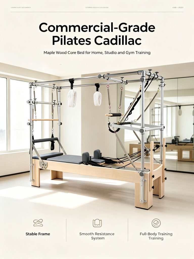 Commercial Home Use Pilates Cadillac Equipment Maple Wood Core Bed Pilates Reformer with Box Packing for Fitness Yoga Gym Studio