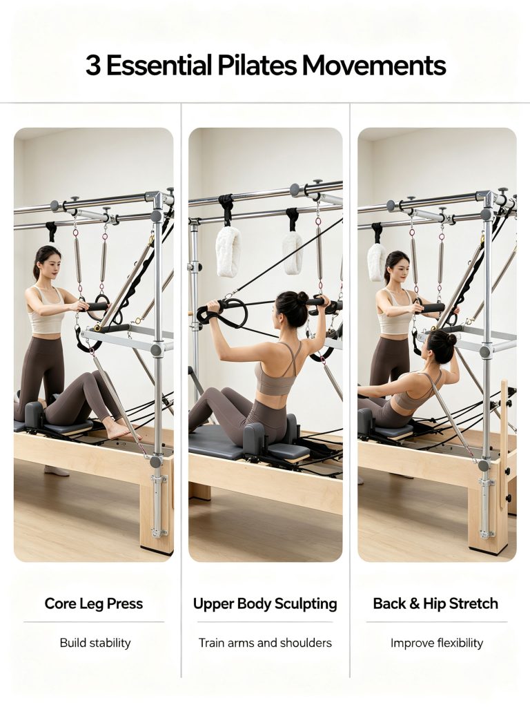 Commercial Home Use Pilates Cadillac Equipment Maple Wood Core Bed Pilates Reformer with Box Packing for Fitness Yoga Gym Studio