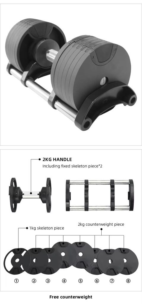 Hot Selling Adjustable Dumbbell Gym Dumbbell Free Weight Fitness Dumbbell Set