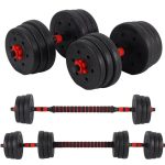 Adjustable 10kg-40kg Multifunction Home Gym Set Custom Logo Fitness Dumbbell and Barbell Made of Iron and Rubber