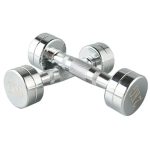 Home Gym Strength Training Dumbbell Set 1-10KG Round Stainless Steel 20KG Iron Barbell Electroplating Chrome Dumbbell