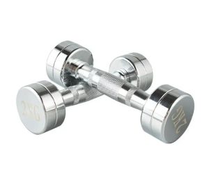 Home Gym Strength Training Dumbbell Set 1-10KG Round Stainless Steel 20KG Iron Barbell Electroplating Chrome Dumbbell