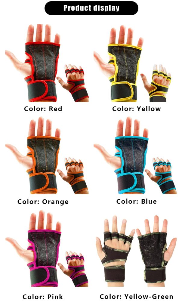 Custom Logo Anti-slip Hand Grip Weightlifting Fitness Safety Palm Support Protector Gloves