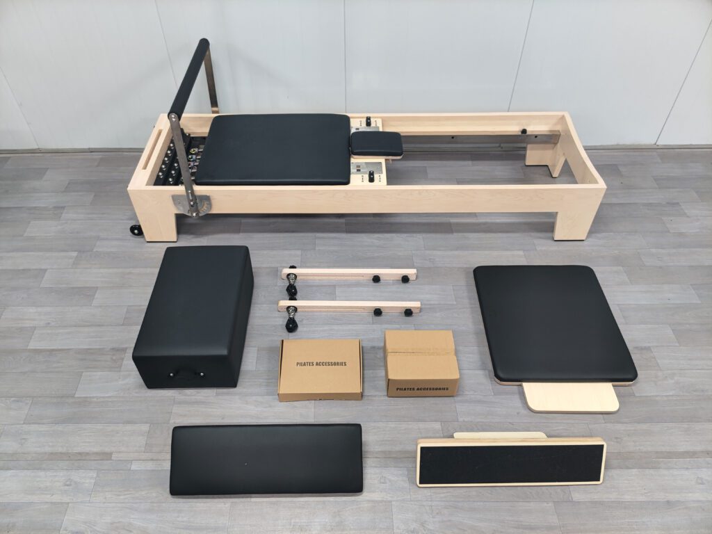 Our foldable Pilates reformer is the ultimate solution for a home fitness studio. Made with high-quality maple wood and a durable PU surface, this portable gym bed offers a professional workout experience that helps you build strength and tone your body with ease.