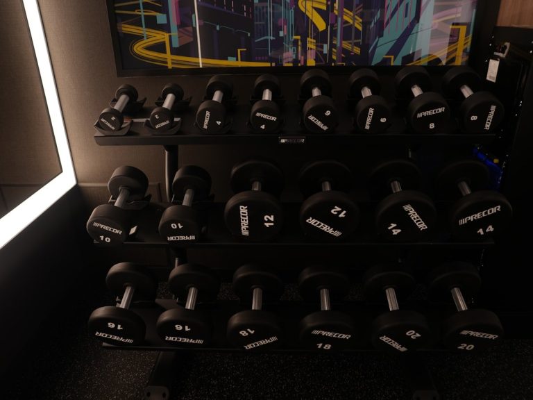 rubber hex dumbbells for hotels