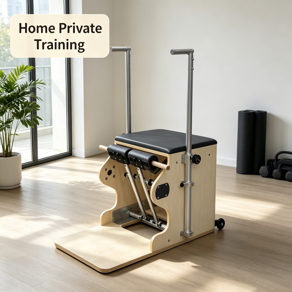 Maple Wood Frame Pilates Studio Chair Adjustable Stable Durable Fitness Rehabilitation Chair For Studio Gym Physical Therapy Workout