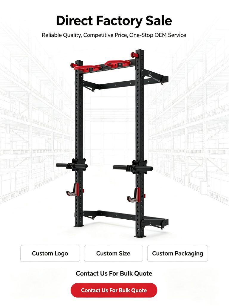Wall‑Mounted Folding Squat Trainer Rack Direct Factory Sale Multi‑Functional Home Workout Exercise Rack