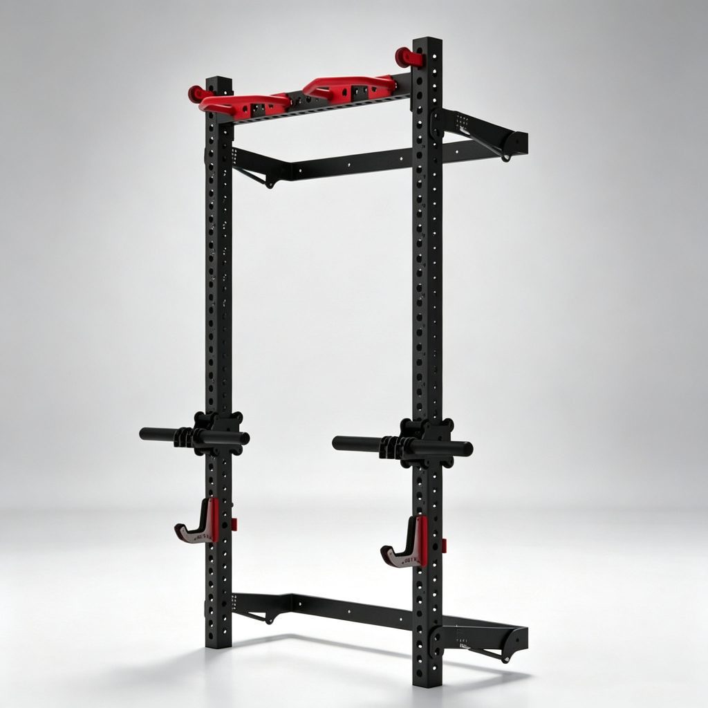 Wall‑Mounted Folding Squat Trainer Rack Direct Factory Sale Multi‑Functional Home Workout Exercise Rack