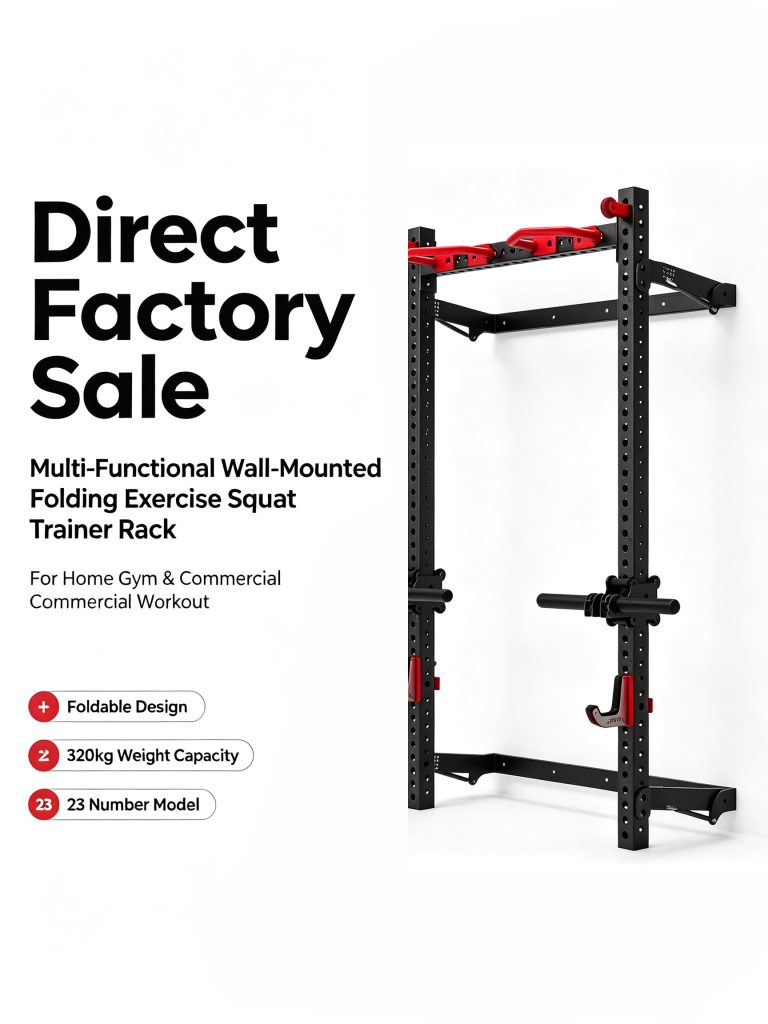 Wall‑Mounted Folding Squat Trainer Rack Direct Factory Sale Multi‑Functional Home Workout Exercise Rack