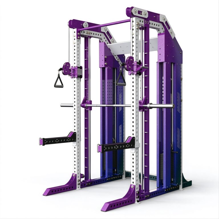 Commercial Smith Machine Power Rack with Weight Stack | Multifunctional Cable Crossover Heavy Duty Metal Gym Strength Equipment
