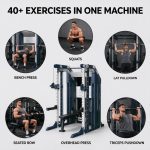 Commercial Smith Machine Power Rack with Weight Stack | Multifunctional Cable Crossover Heavy Duty Metal Gym Strength Equipment