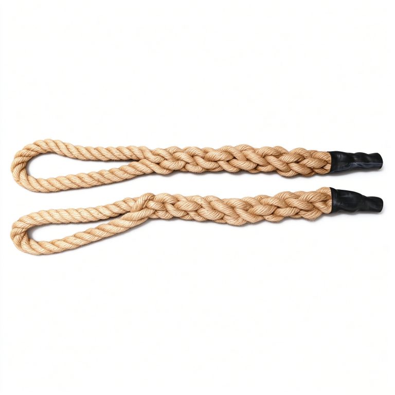 Uport 51cm Knotted Climbing Grip Rope, 38mm Jute Polyester Short Battle Rope for Pull-up Bar & Forearm Strength Training Home Gym Equipment