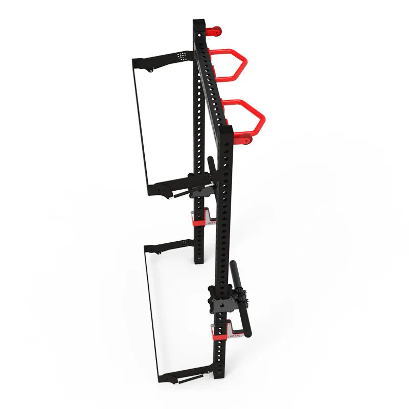 Adjustable Foldable Weightlifting Station Folding Wall Mount Squat Rack Power Rack