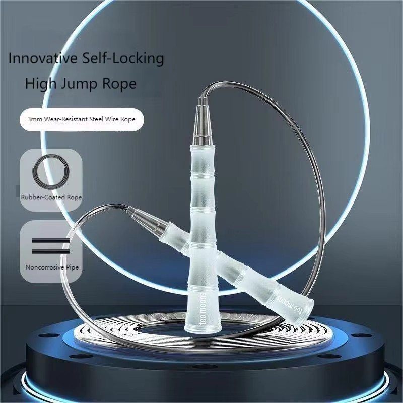 Durable Gym Workout Exercise Self-lock Wire Bearing Skipping Rope With Anti-slip Handle