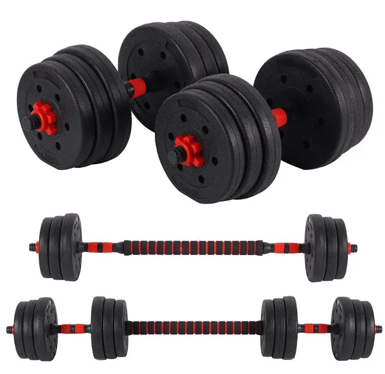 Adjustable 10kg-40kg Multifunction Home Gym Set Custom Logo Fitness Dumbbell and Barbell Made of Iron and Rubber
