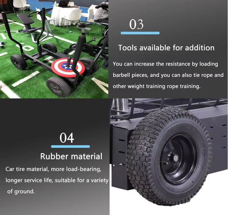 Double Magnetoresistive Steel Load Tank Sled with Safety Feature for FITNESS